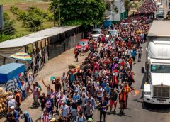 Migrant Caravan Illegally Enters Mexico, Facing Off With Mexican Authorities