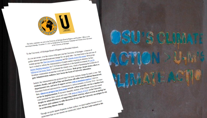 University of Michigan Activists Issue Climate Change Demands to School President