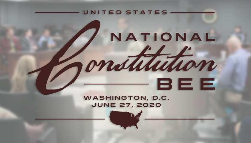National Constitution Bee Announces $25,000 Scholarship for Winner of June 27 Event in Washington, D. C.
