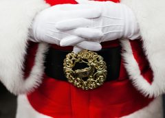 close-up of Santa Claus suit