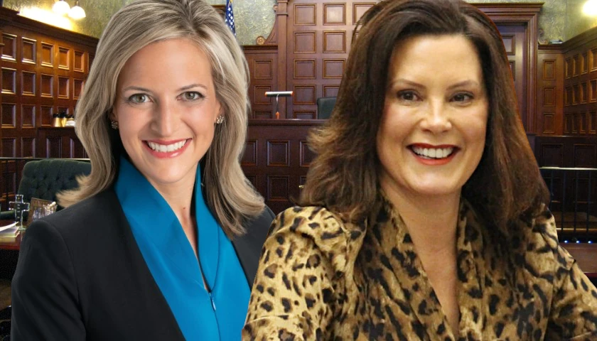 Jocelyn Benson and Gretchen Whitmer