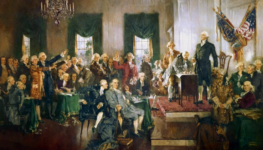 "Signing of the Declaration of Independence" painting by Howard Chandler Christy